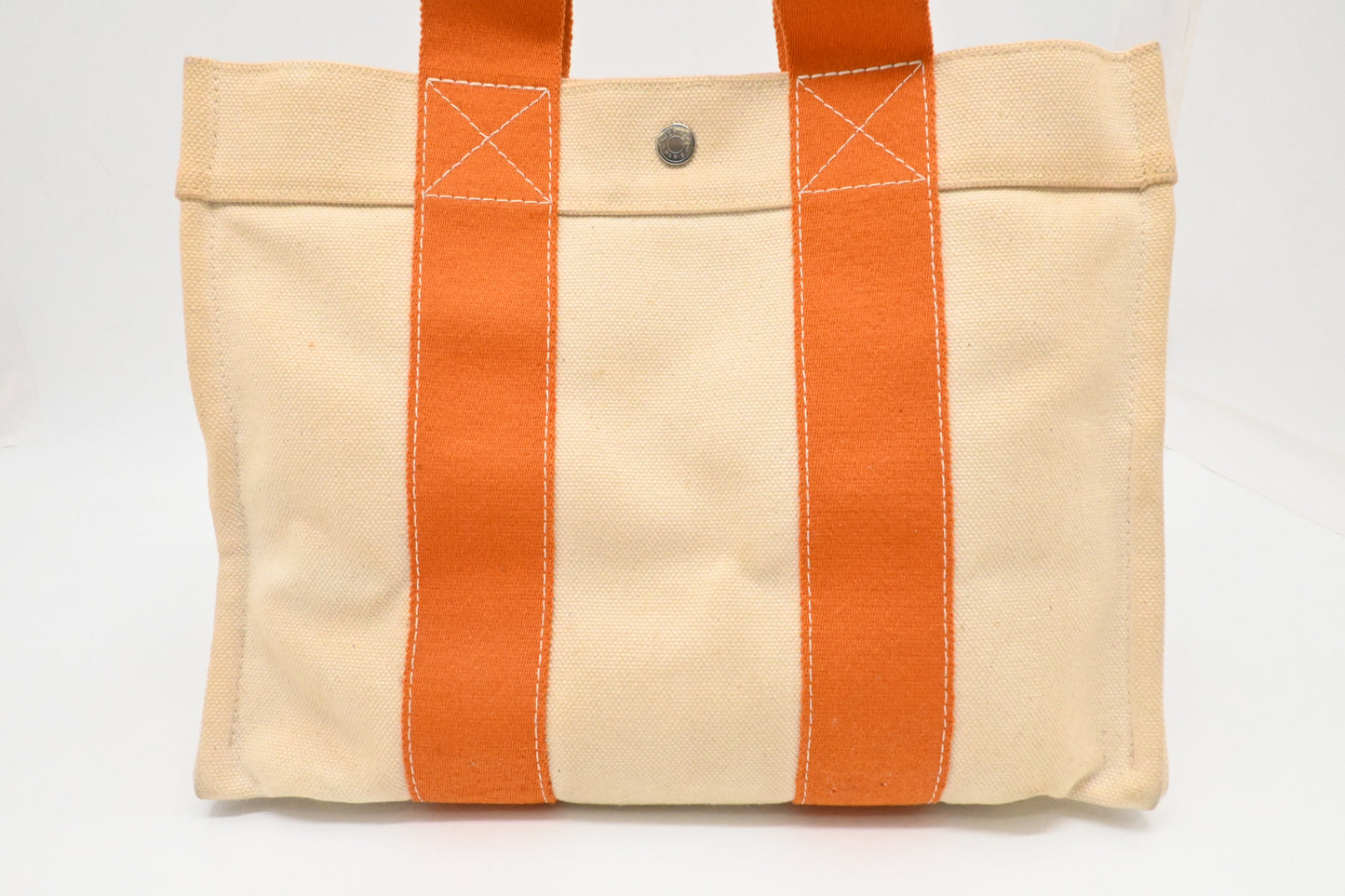 Hermes Bora Bora Tote in Beige and Orange Canvas