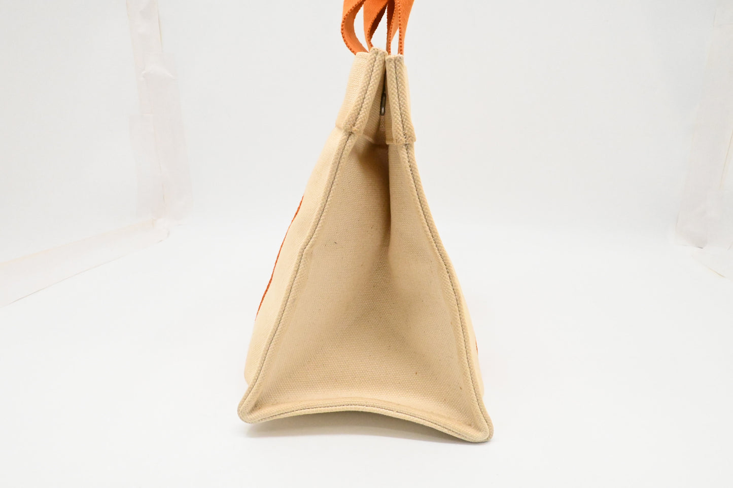 Hermes Bora Bora Tote in Beige and Orange Canvas