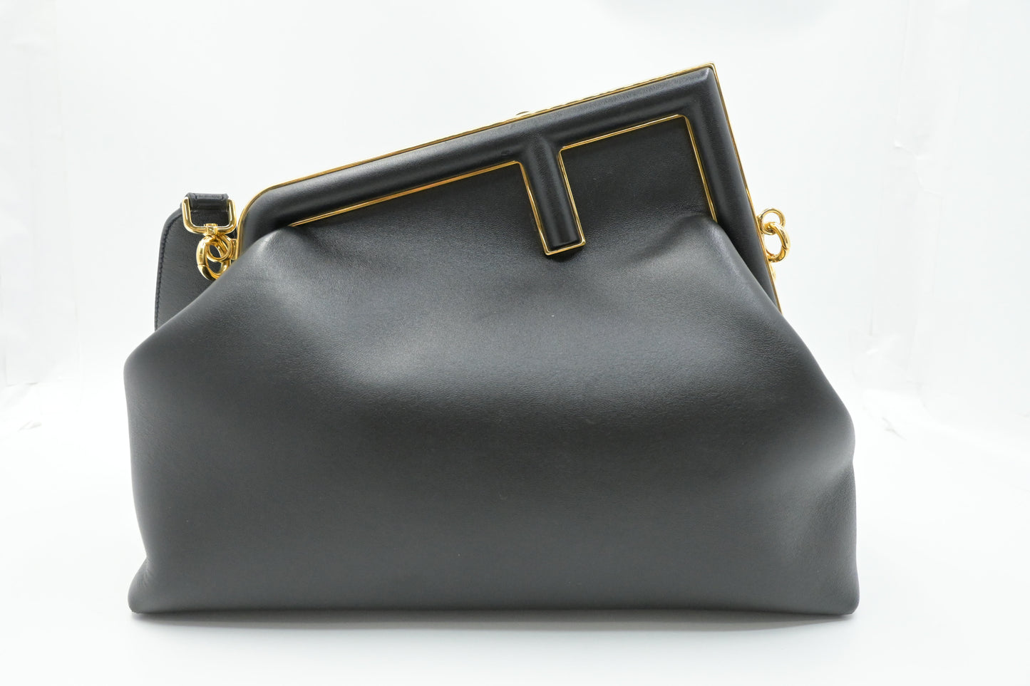 Fendi First Shoulder Bag in Black Leather