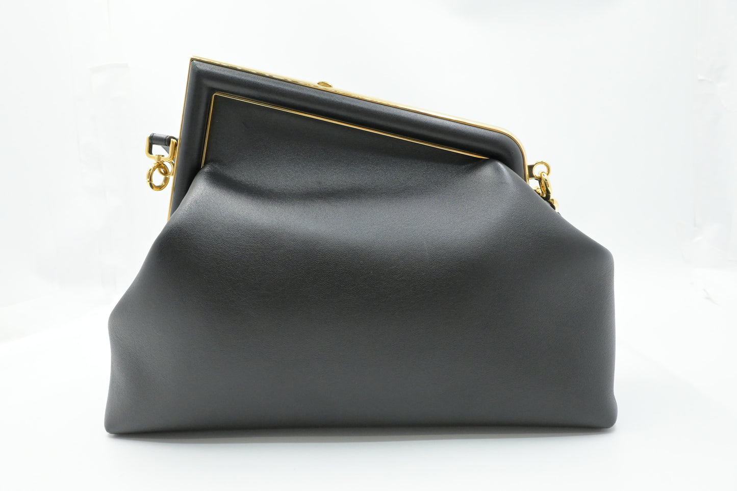 Fendi First Shoulder Bag in Black Leather
