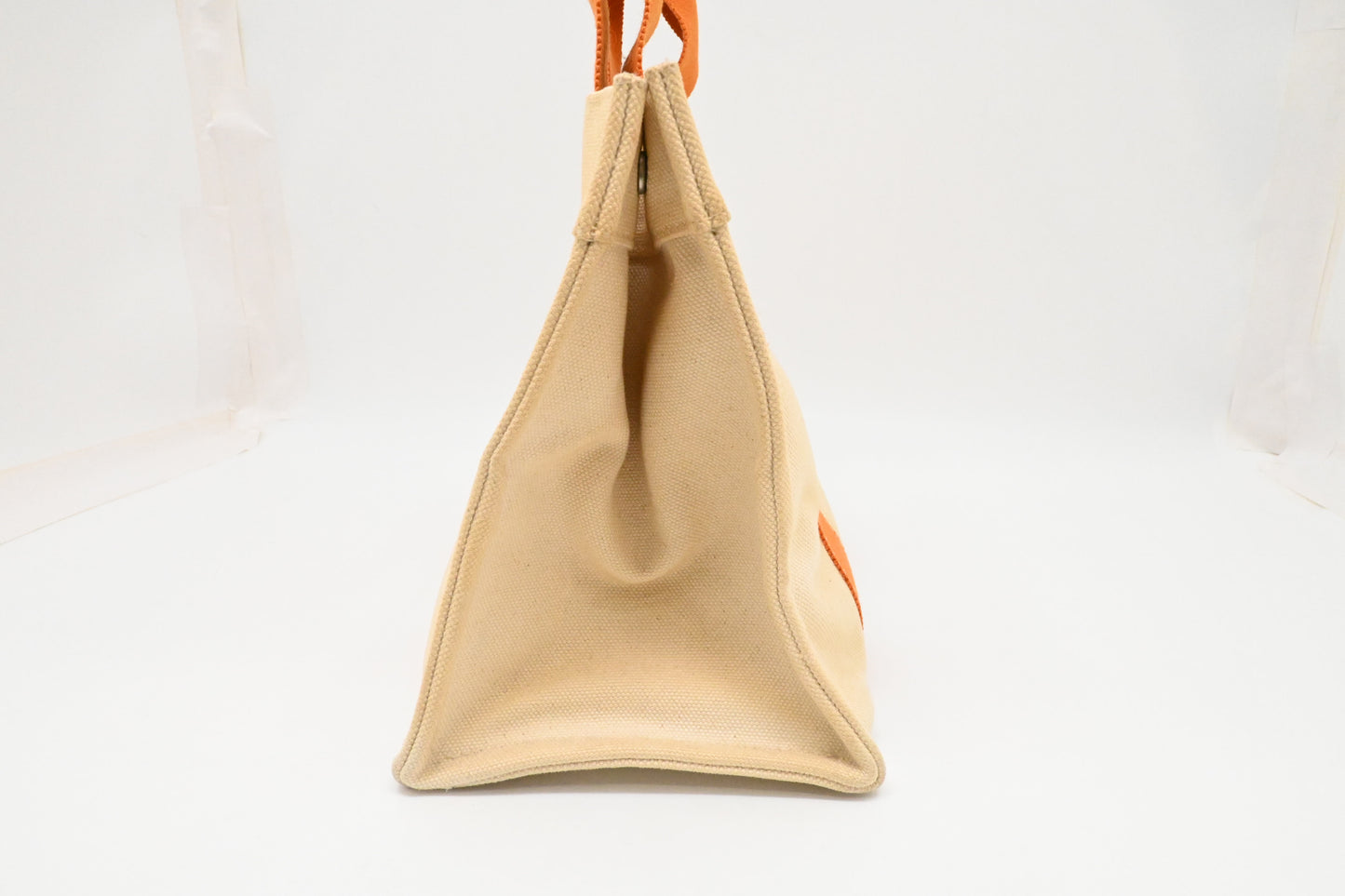 Hermes Bora Bora Tote in Beige and Orange Canvas