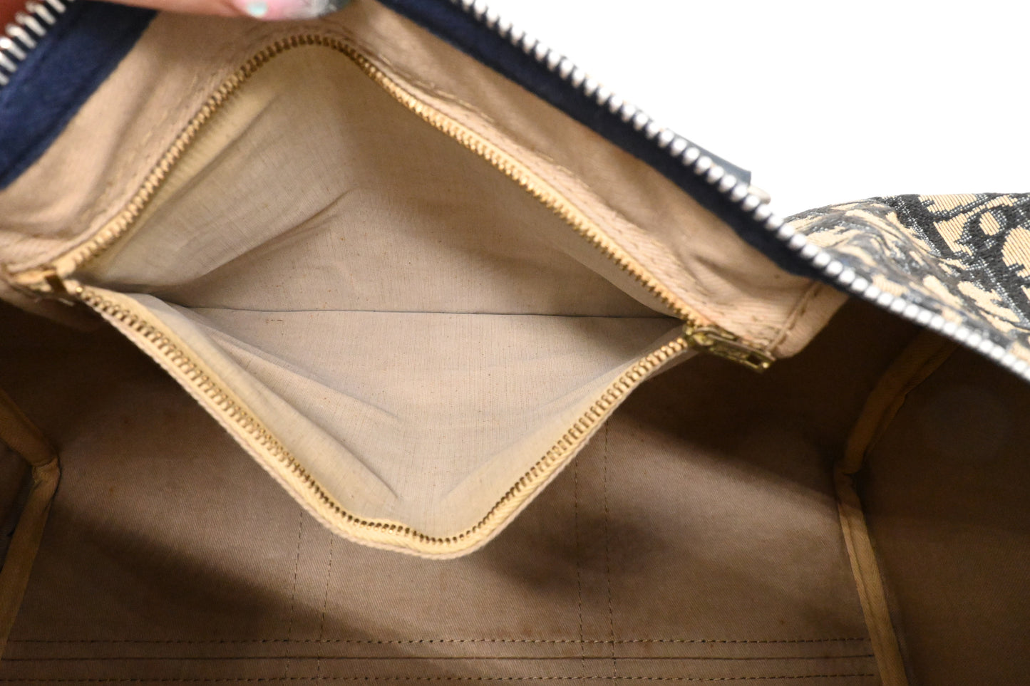 Dior Boston Bag in Navy Blue Oblique Canvas