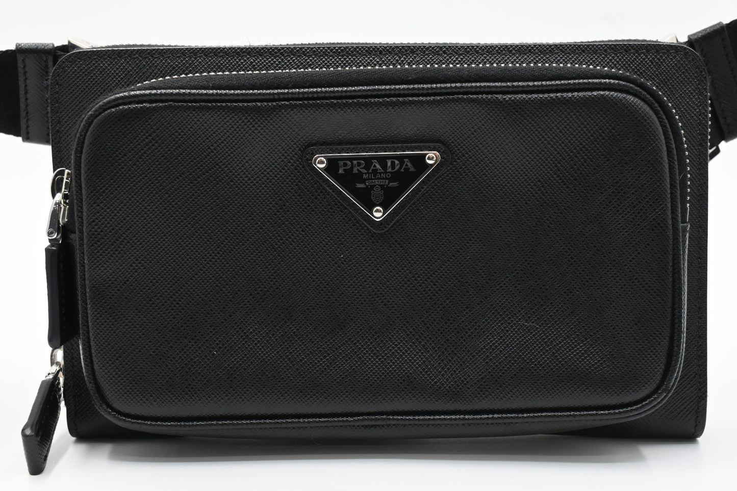 Prada Belt Bag in Black Saffiano Leather