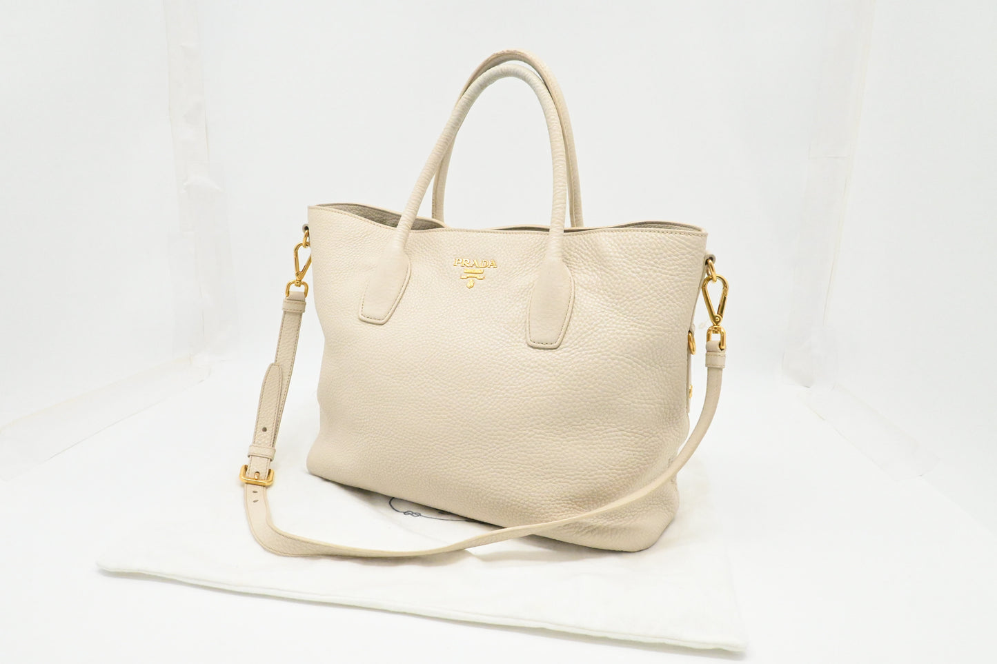 Prada Tote in Off White Leather