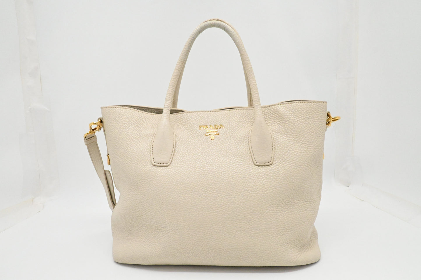 Prada Tote in Off White Leather
