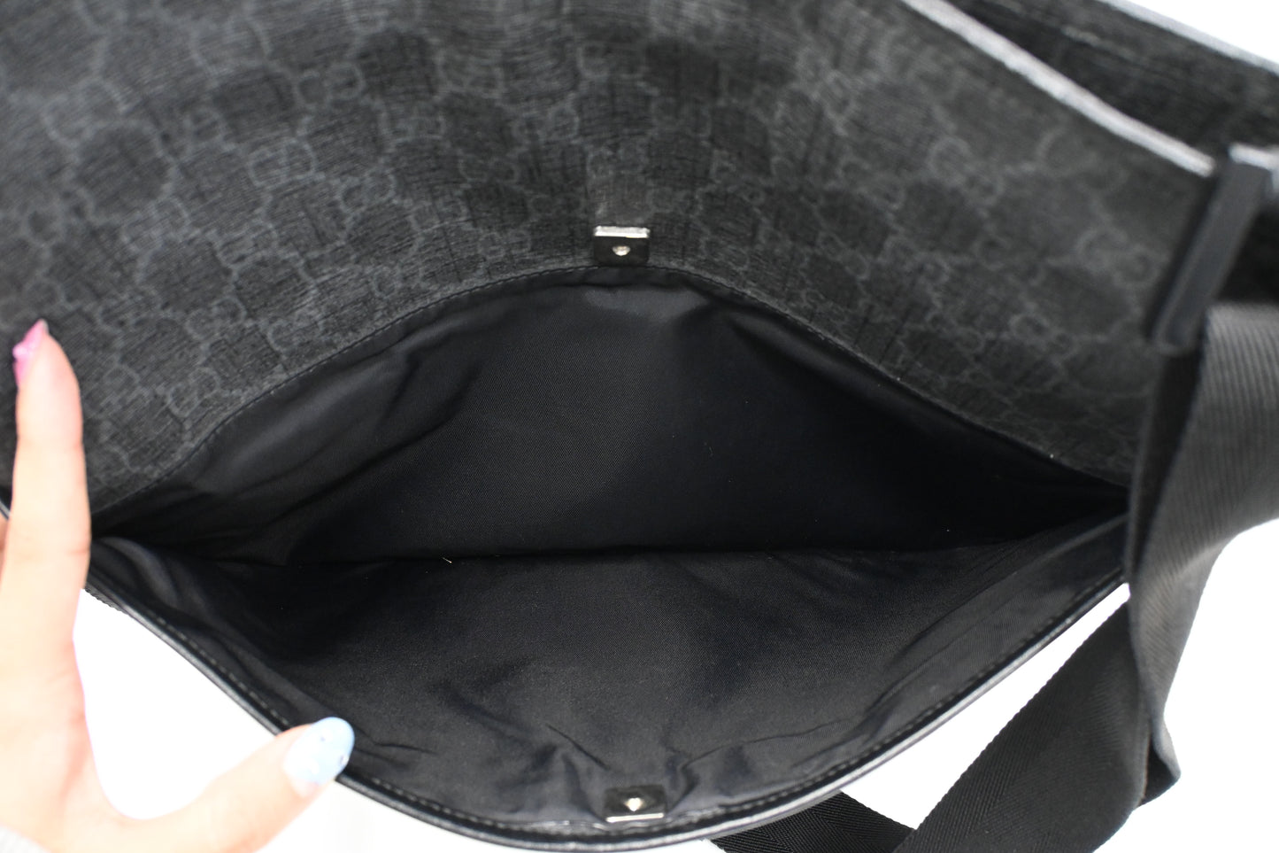 Gucci Square Crossbody in Black GG Supreme Canvas