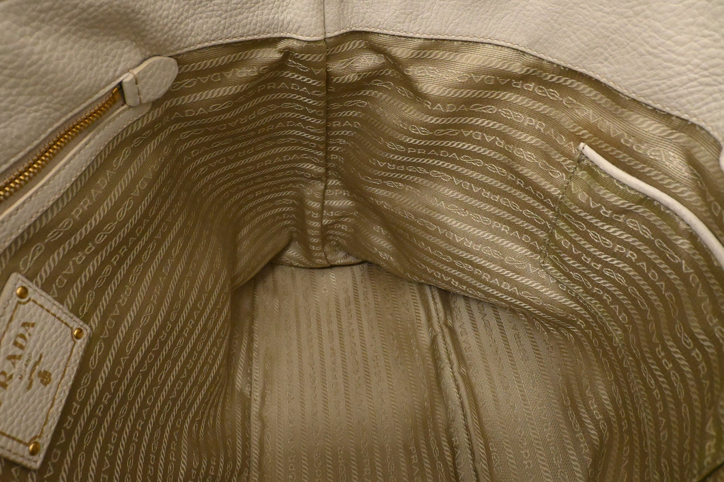 Prada Tote in Off White Leather