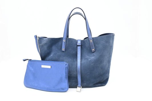 Tiffany & Co. Reversible Tote in Metallic Blue Leather