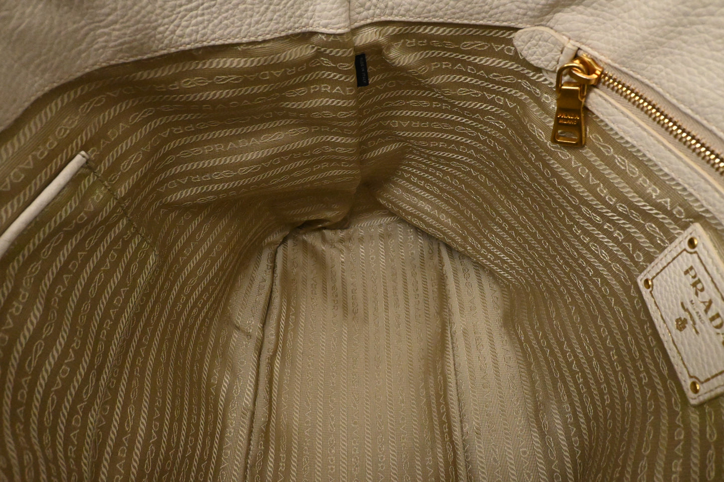 Prada Tote in Off White Leather