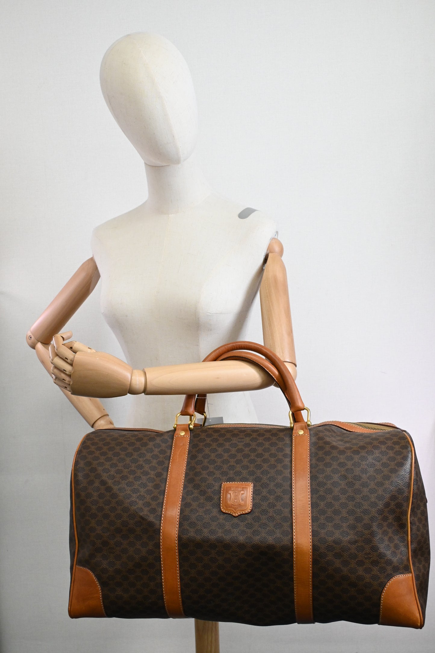 Celine Duffle Bag in Brown Macadam Canvas