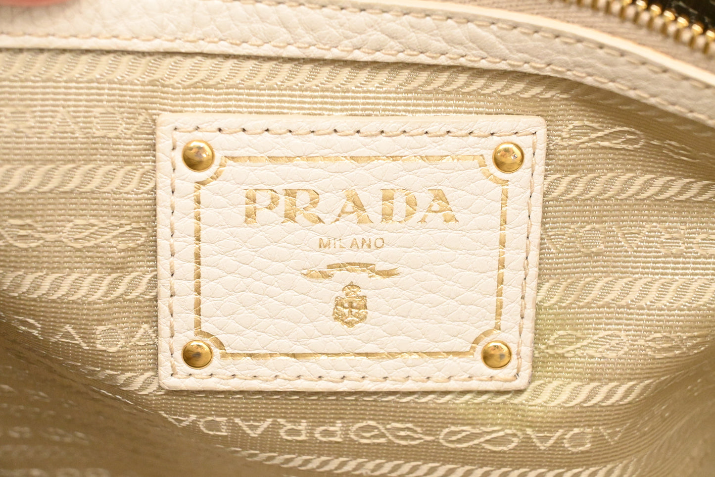 Prada Tote in Off White Leather