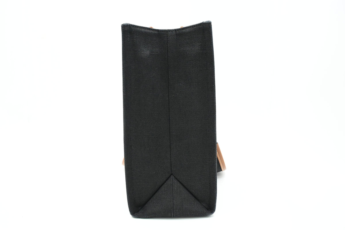 Chloe Woody Medium Tote in Black Canvas