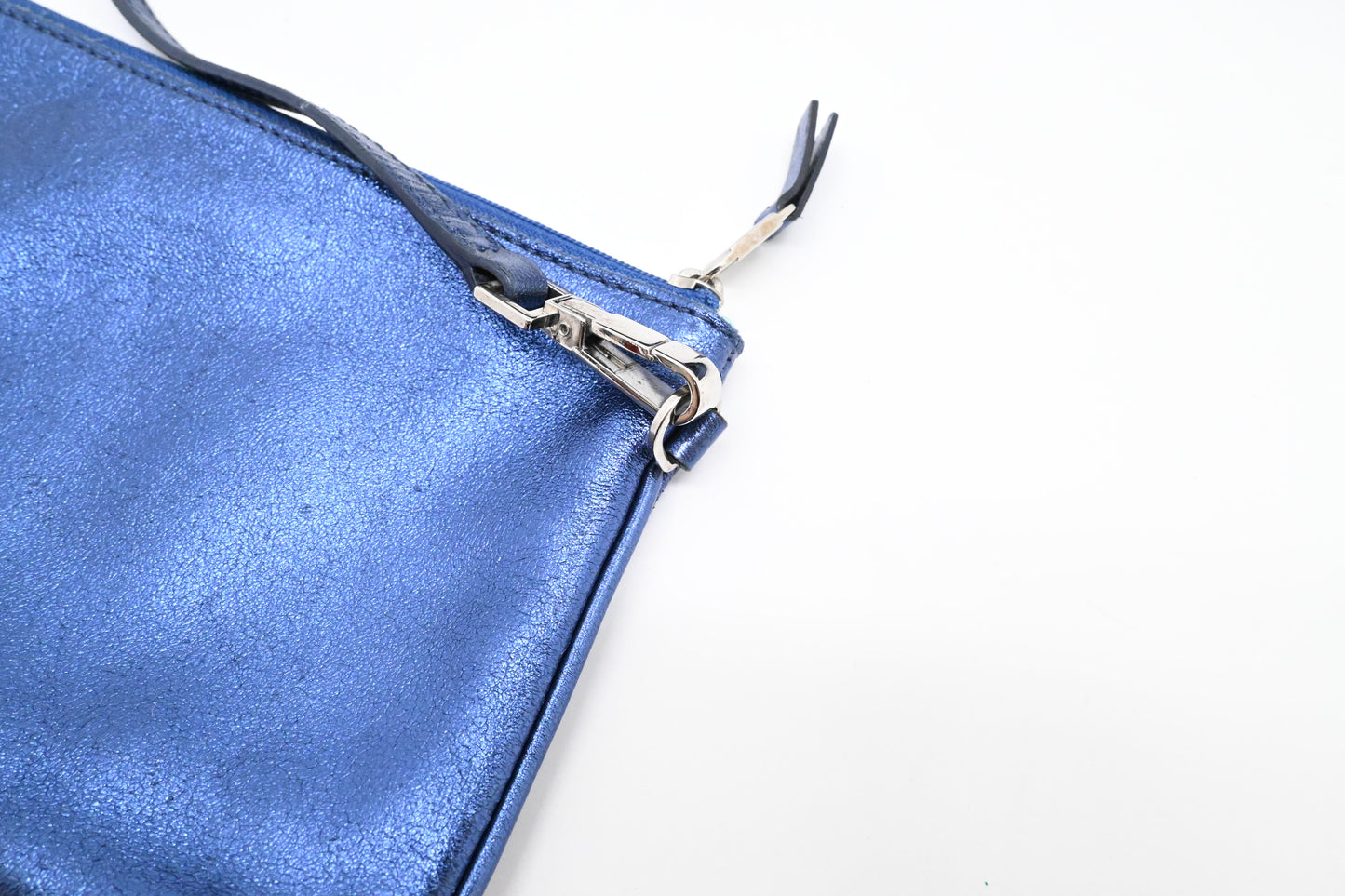 Tiffany & Co. Reversible Tote in Metallic Blue Leather