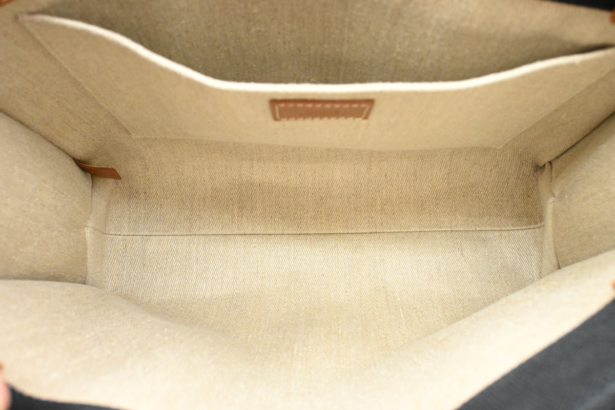 Chloe Woody Medium Tote in Black Canvas
