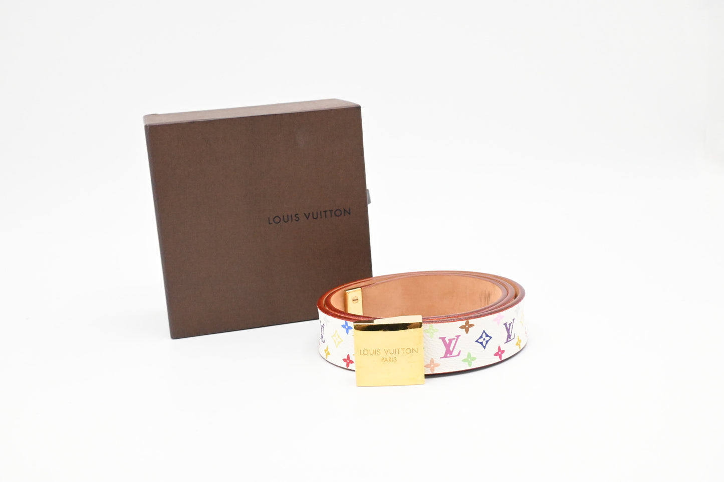 Louis Vuitton Belt in White Multicolor Monogram Canvas