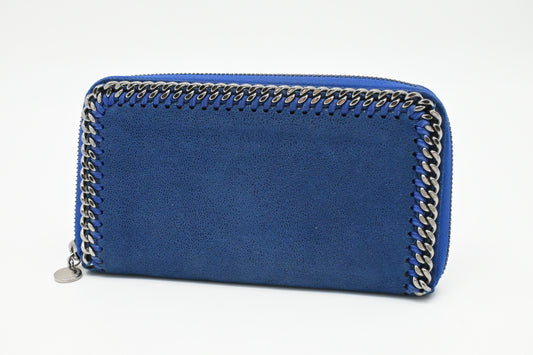 Stella McCartney Falabella Zip Continental Wallet in Blue Canvas