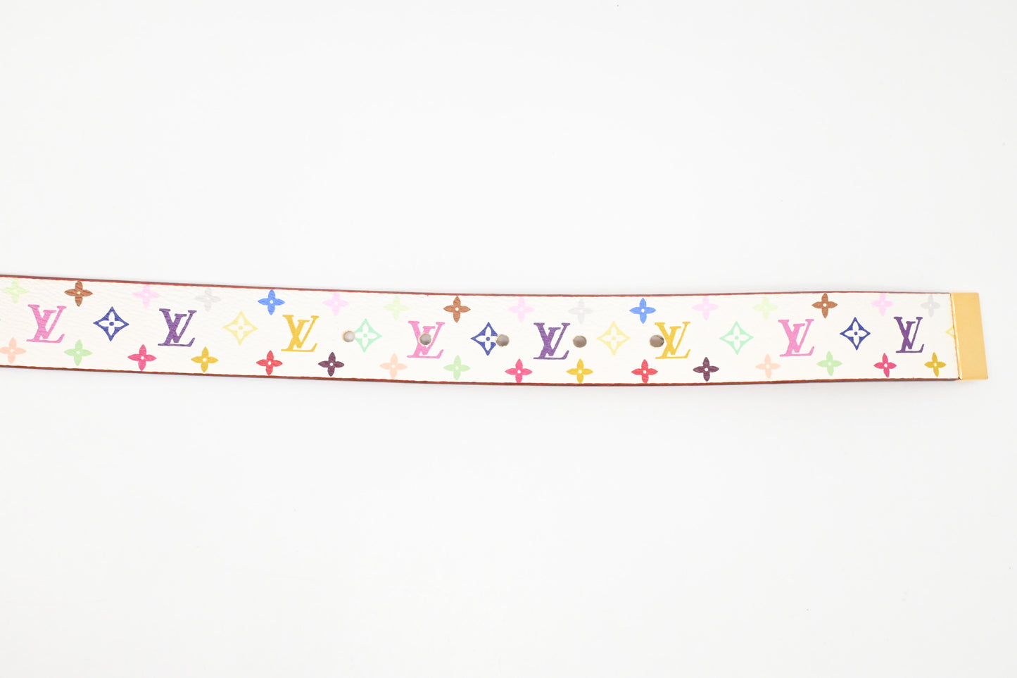 Louis Vuitton Belt in White Multicolor Monogram Canvas