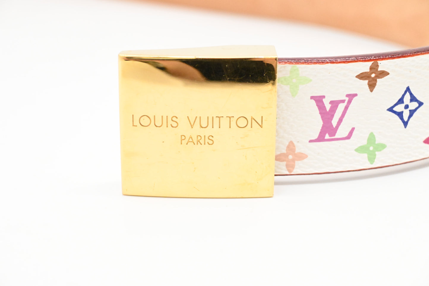 Louis Vuitton Belt in White Multicolor Monogram Canvas