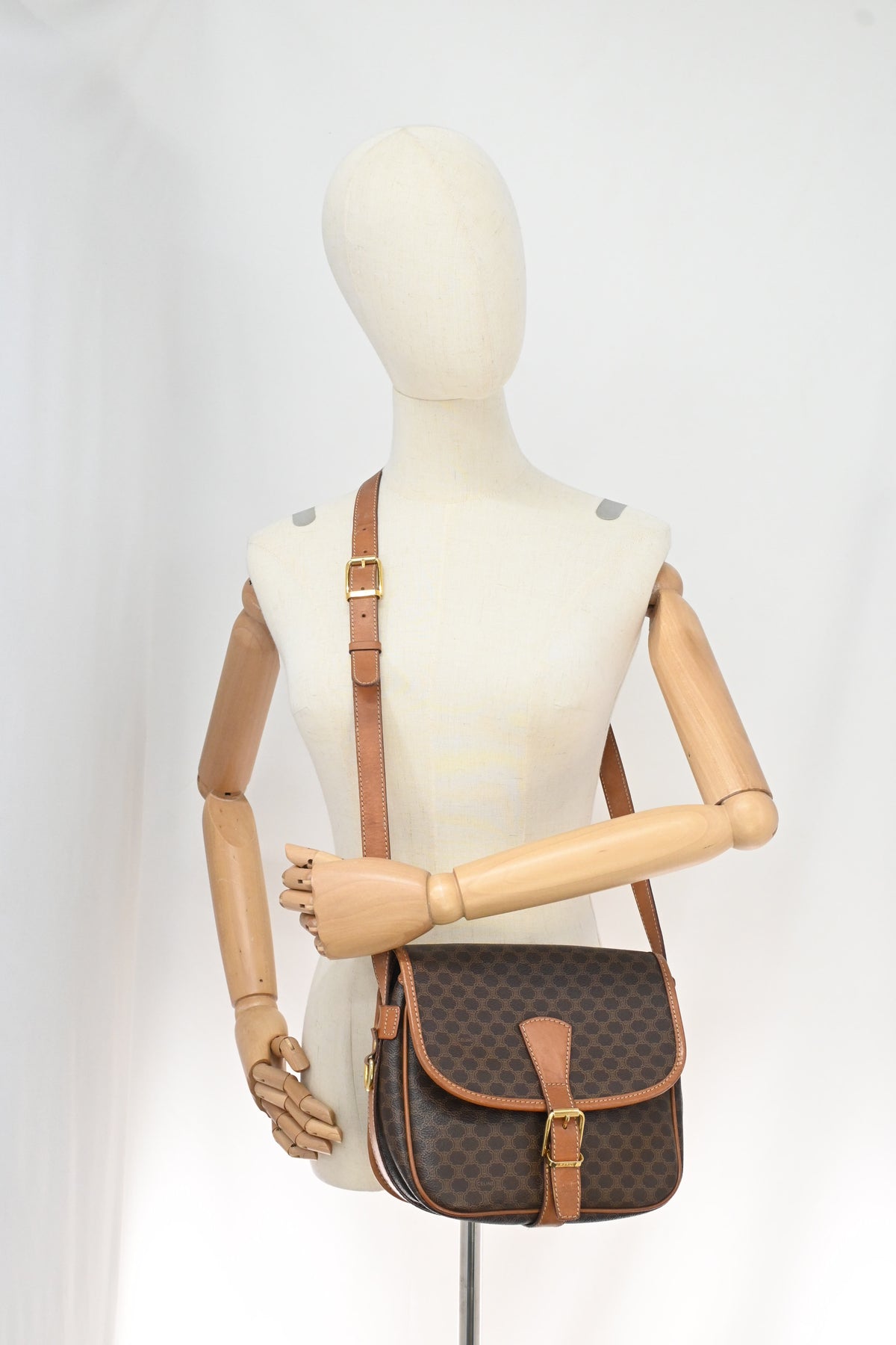 Celine Crossbody Bag in Brown Macadam Canvas
