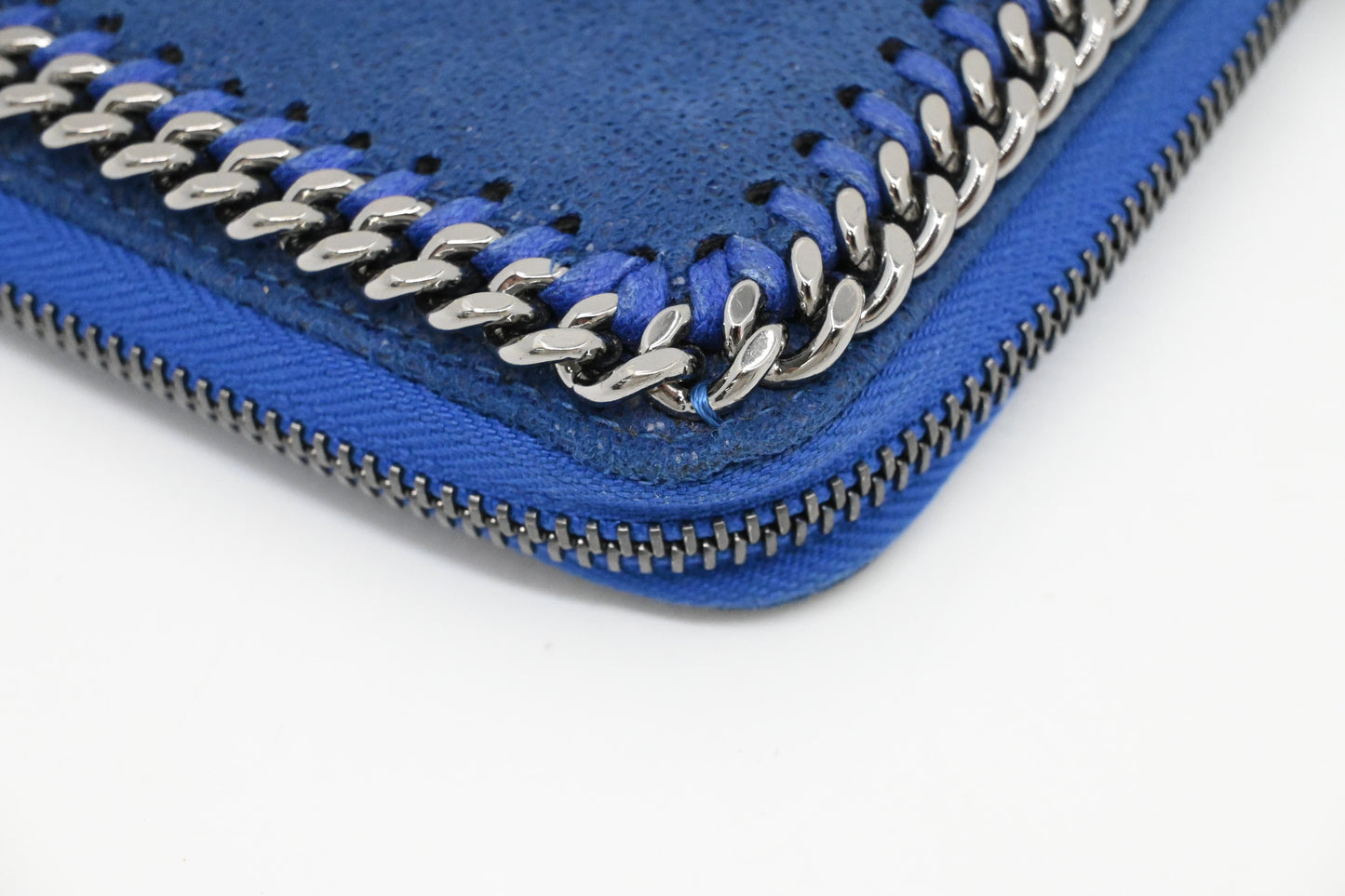 Stella McCartney Falabella Zip Continental Wallet in Blue Canvas