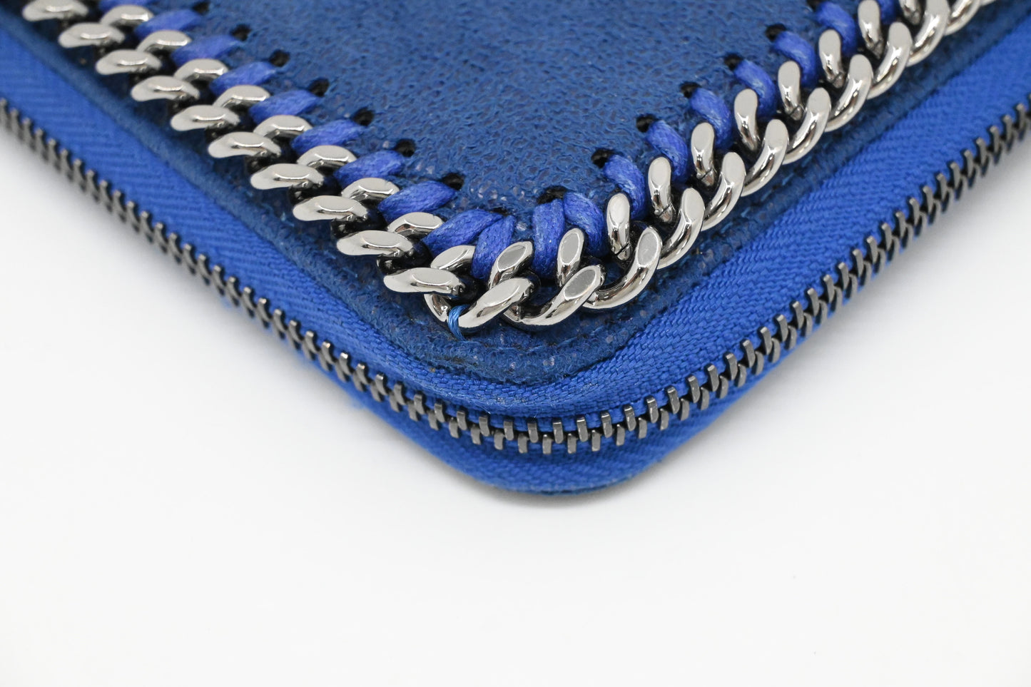 Stella McCartney Falabella Zip Continental Wallet in Blue Canvas