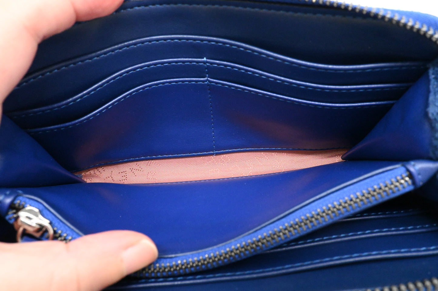 Stella McCartney Falabella Zip Continental Wallet in Blue Canvas