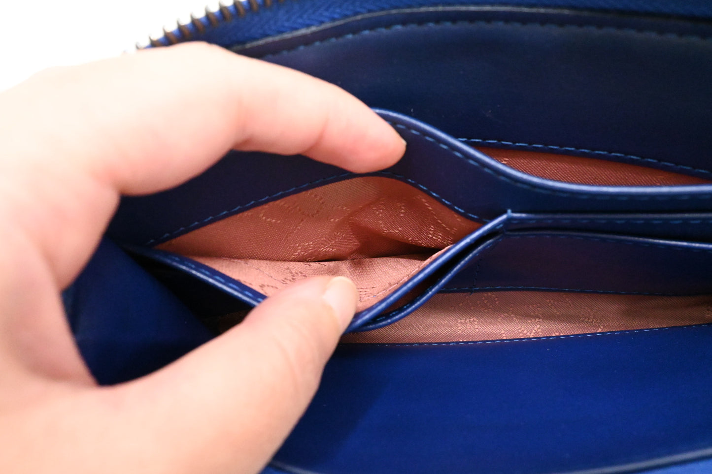 Stella McCartney Falabella Zip Continental Wallet in Blue Canvas