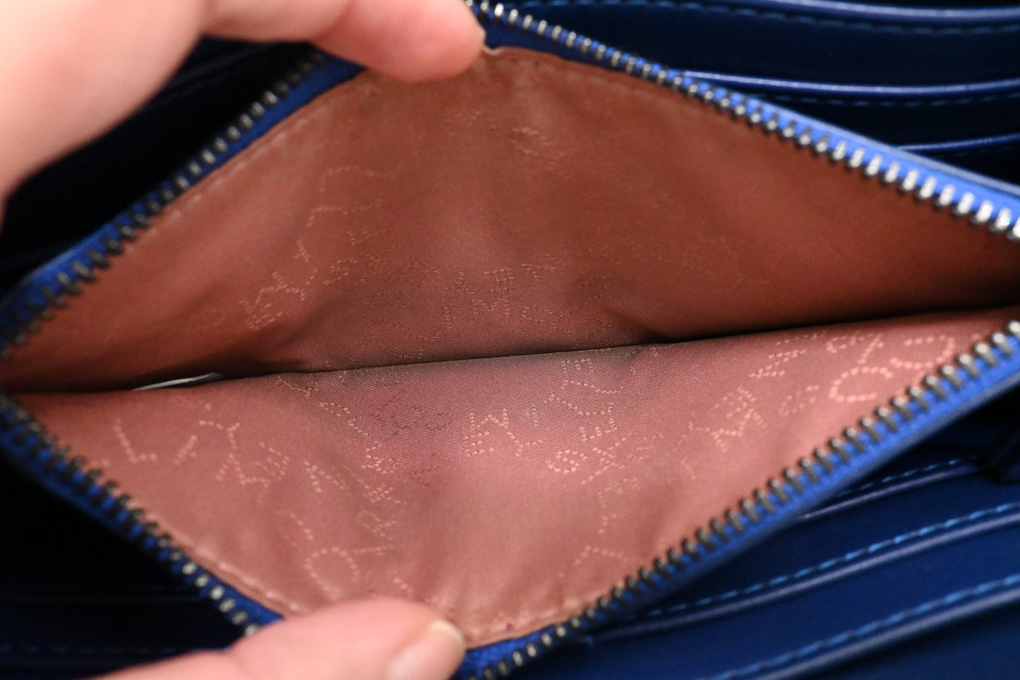 Stella McCartney Falabella Zip Continental Wallet in Blue Canvas