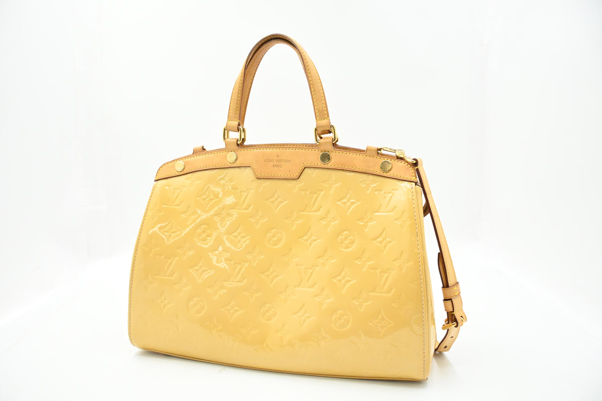 Louis Vuitton Brea MM in Yellow Vernis Leather