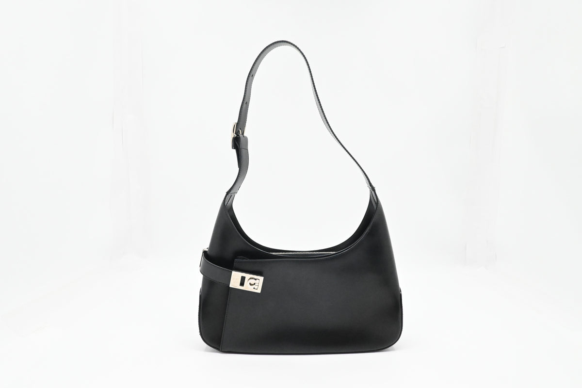 Ferragamo Shoulder Bag in Black Leather