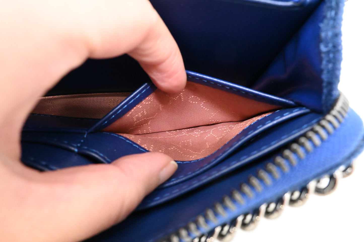 Stella McCartney Falabella Zip Continental Wallet in Blue Canvas