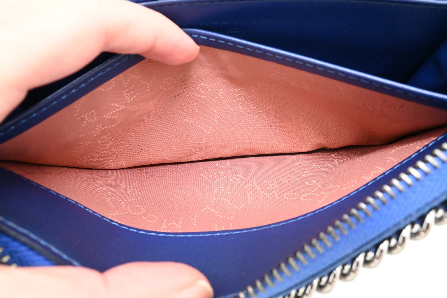 Stella McCartney Falabella Zip Continental Wallet in Blue Canvas