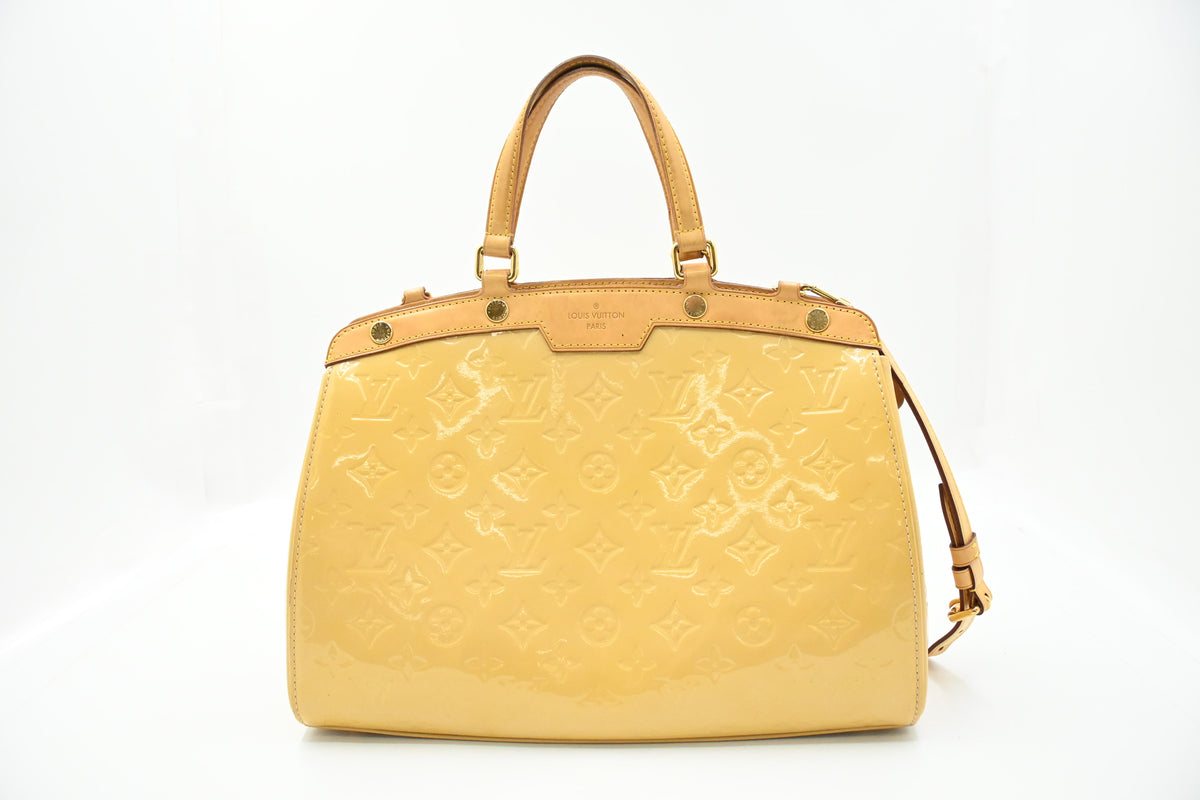 Louis Vuitton Brea MM in Yellow Vernis Leather