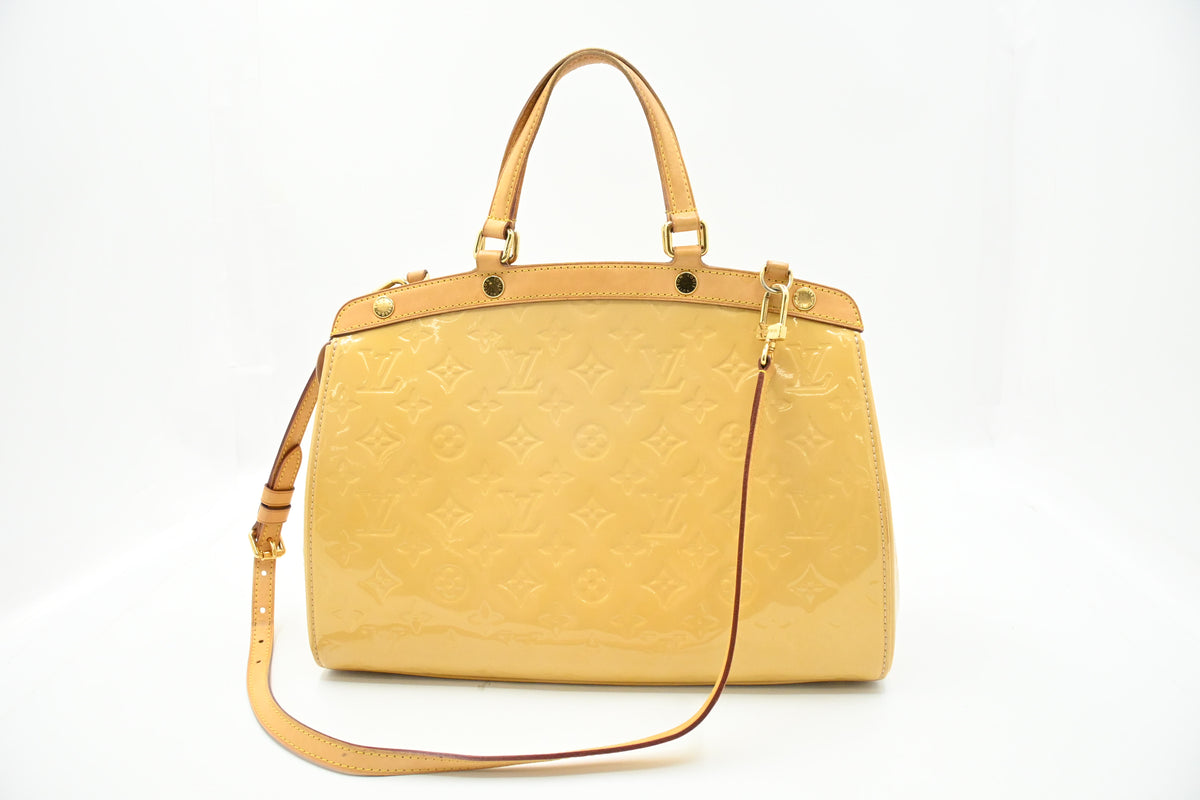 Louis Vuitton Brea MM in Yellow Vernis Leather