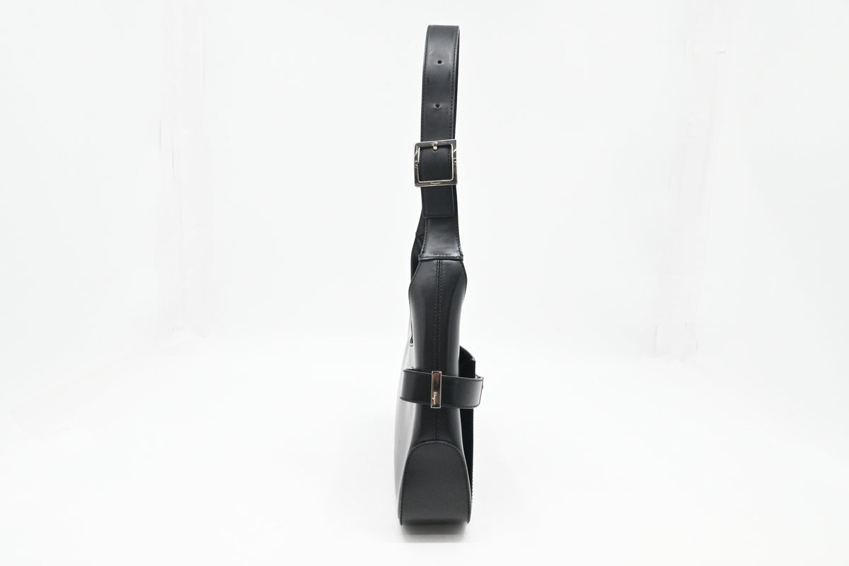 Ferragamo Shoulder Bag in Black Leather