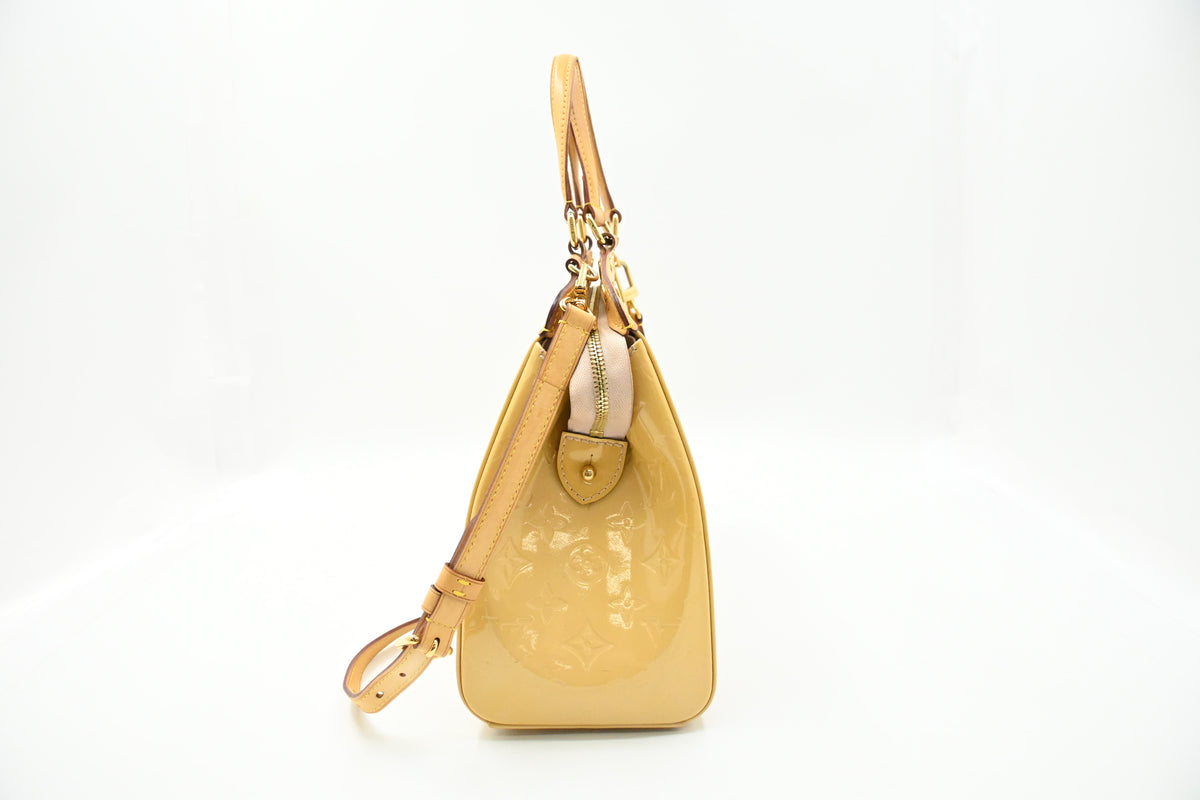 Louis Vuitton Brea MM in Yellow Vernis Leather