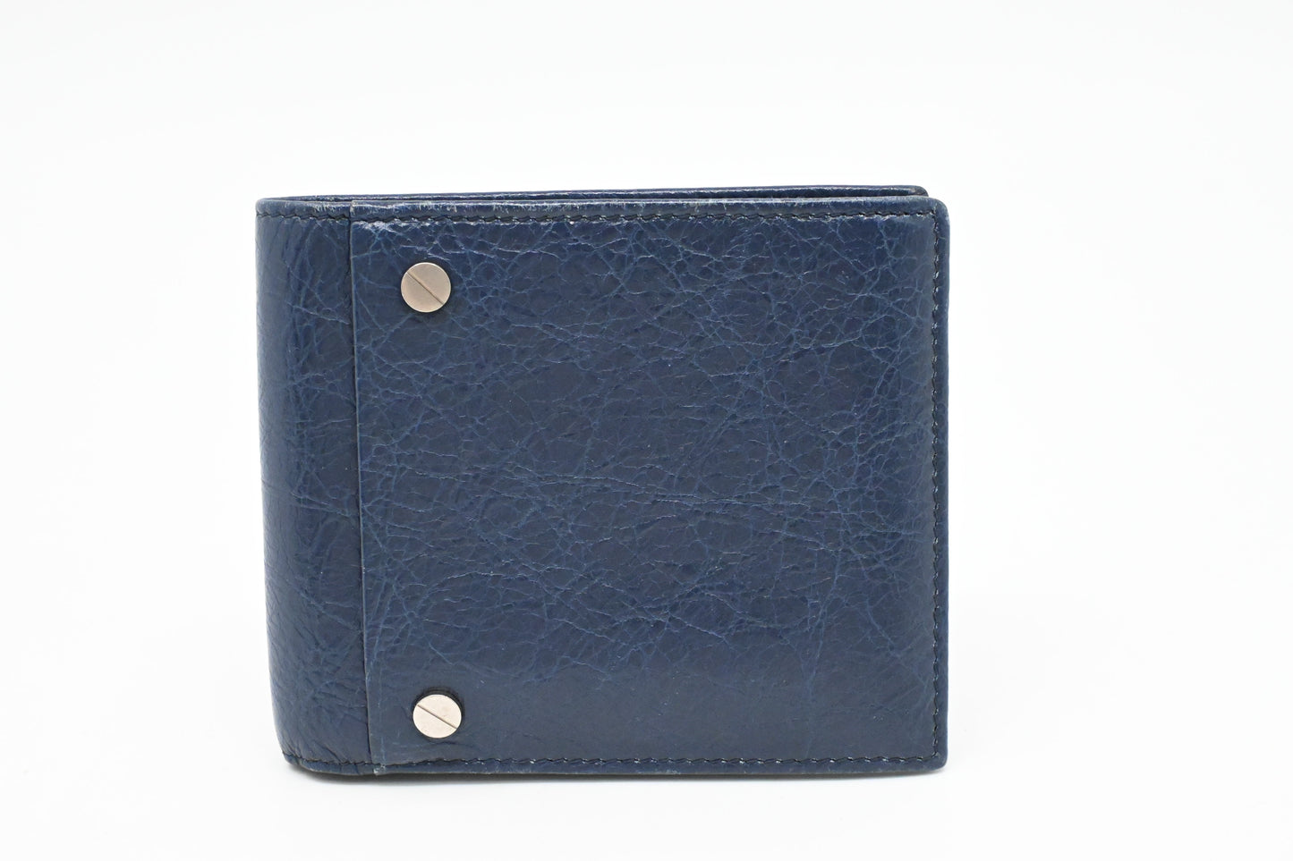 Balenciaga Bifold Wallet in Navy Blue Leather