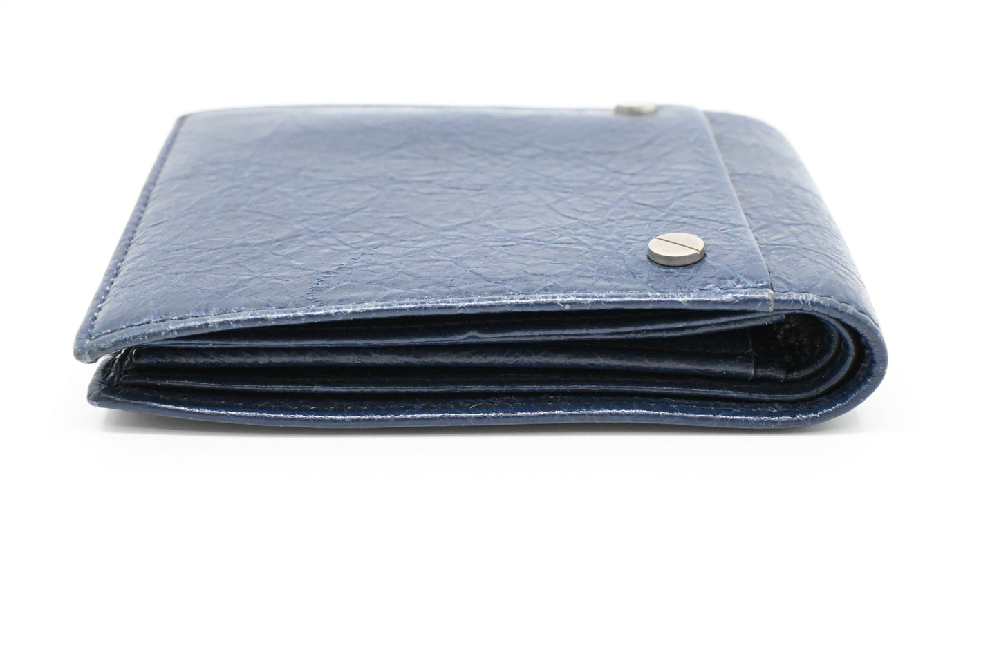 Balenciaga Bifold Wallet in Navy Blue Leather