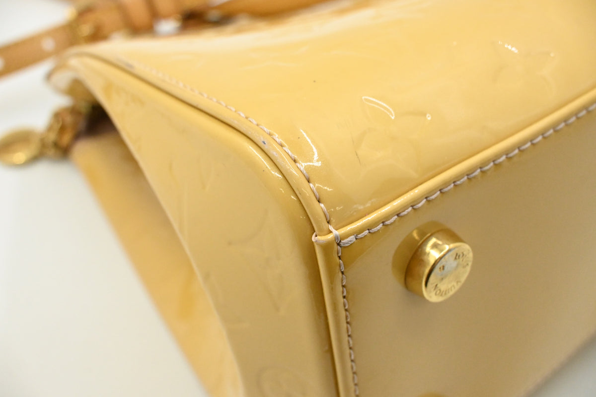 Louis Vuitton Brea MM in Yellow Vernis Leather