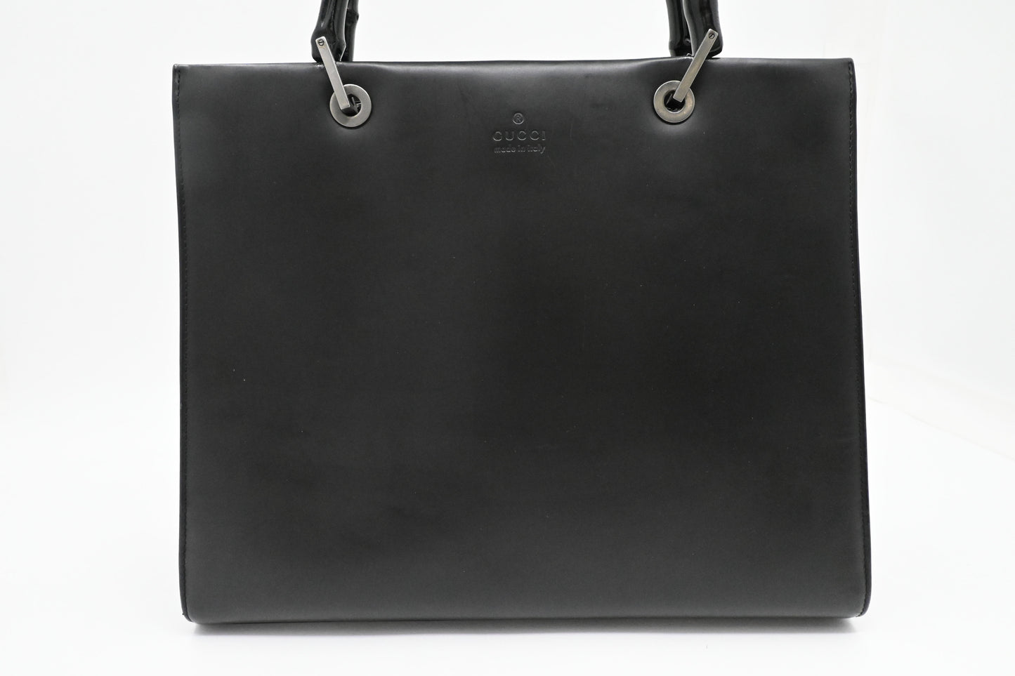 Gucci Bamboo Tote Bag in Black Leather