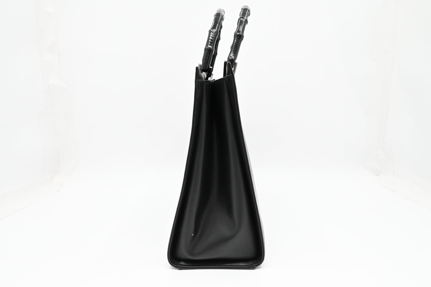 Gucci Bamboo Tote Bag in Black Leather