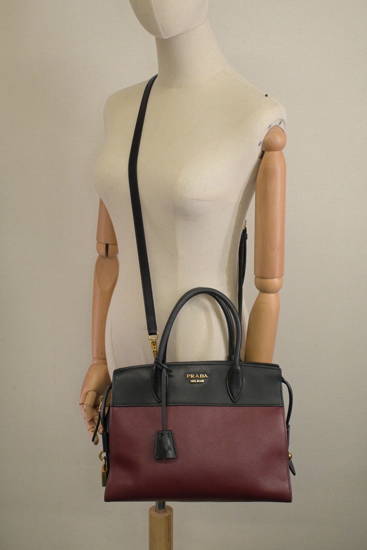 Prada Esplanade 2way Bag in Red and Black Leather