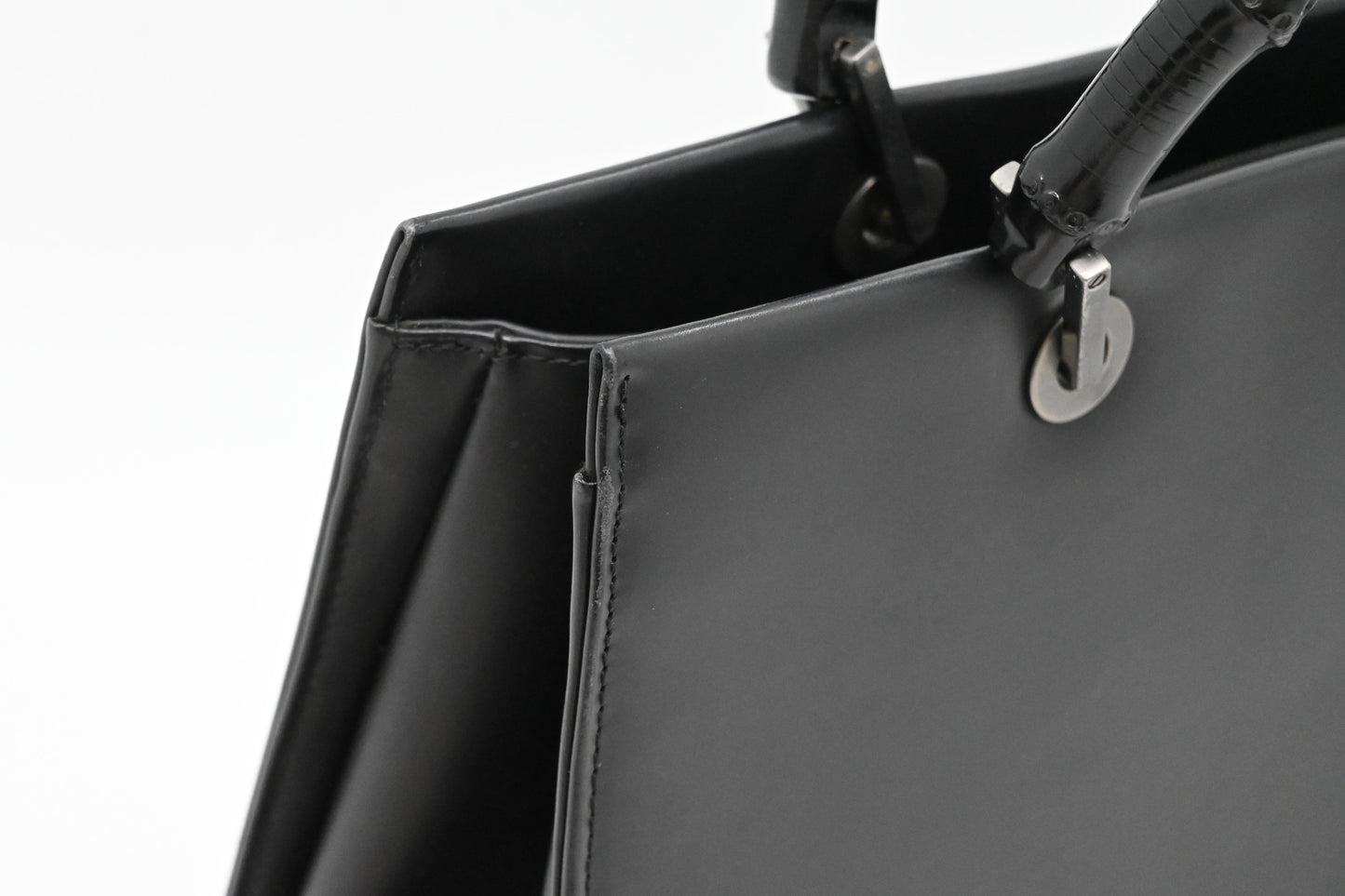 Gucci Bamboo Tote Bag in Black Leather