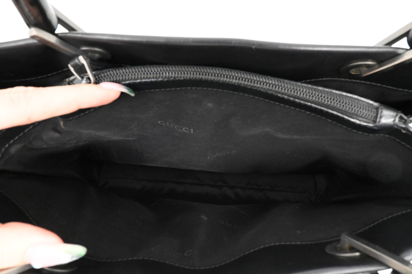 Gucci Bamboo Tote Bag in Black Leather
