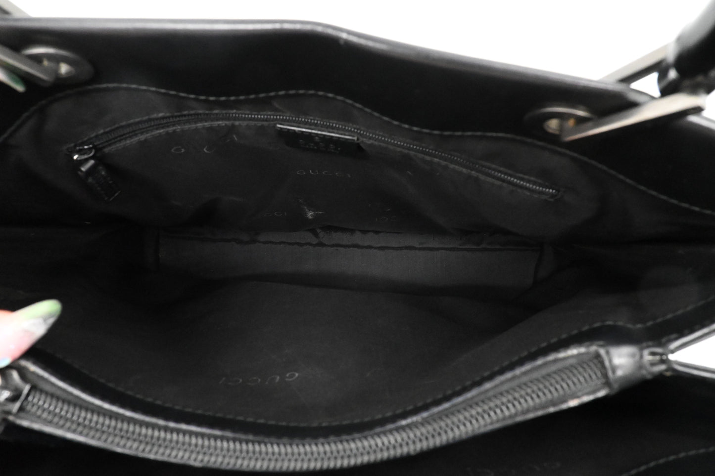 Gucci Bamboo Tote Bag in Black Leather
