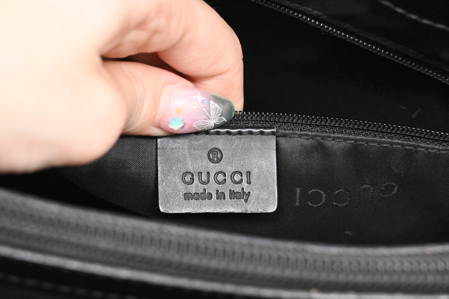 Gucci Bamboo Tote Bag in Black Leather