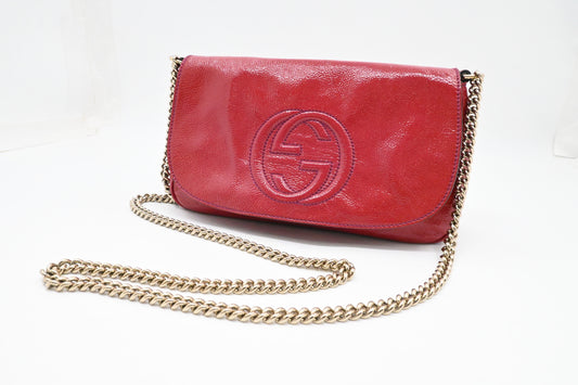 Gucci Soho Crossbody in Red Pink Leather