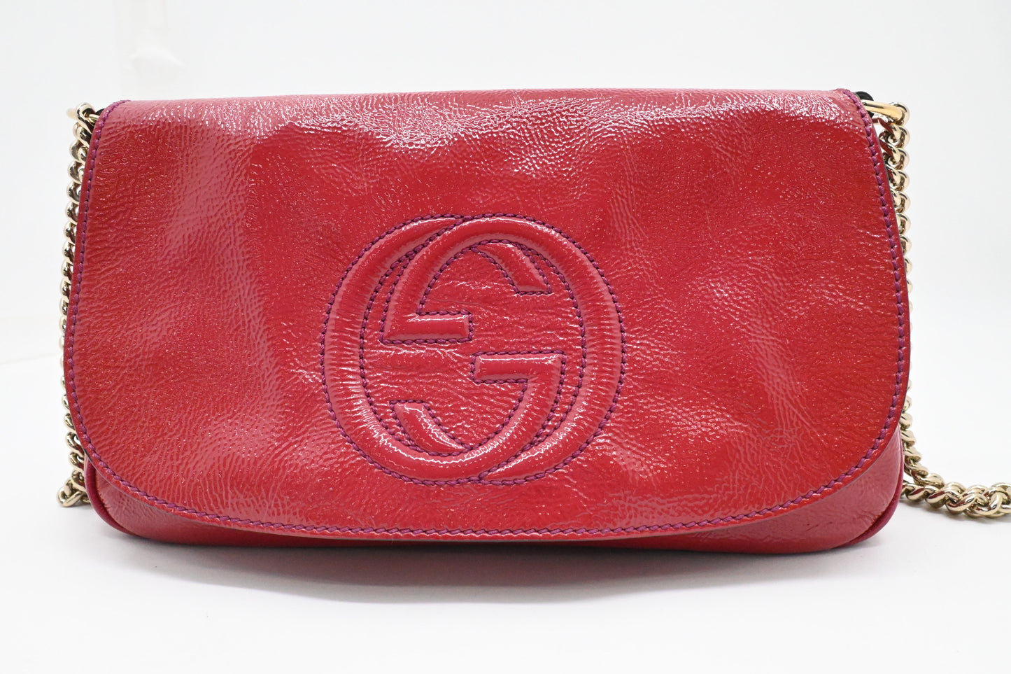 Gucci Soho Crossbody in Red Pink Leather