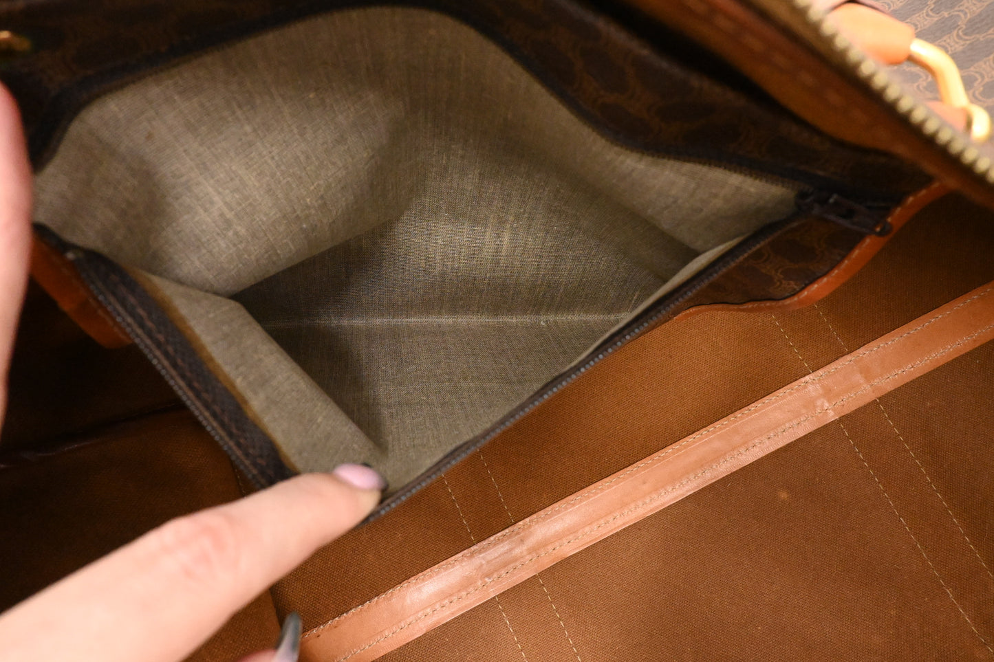 Celine Duffle Bag in Brown Macadam Canvas