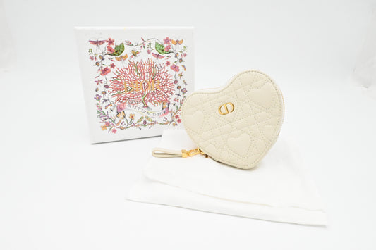 Dior Heart Mini Shoulder Case in White Heart Cannage Leather